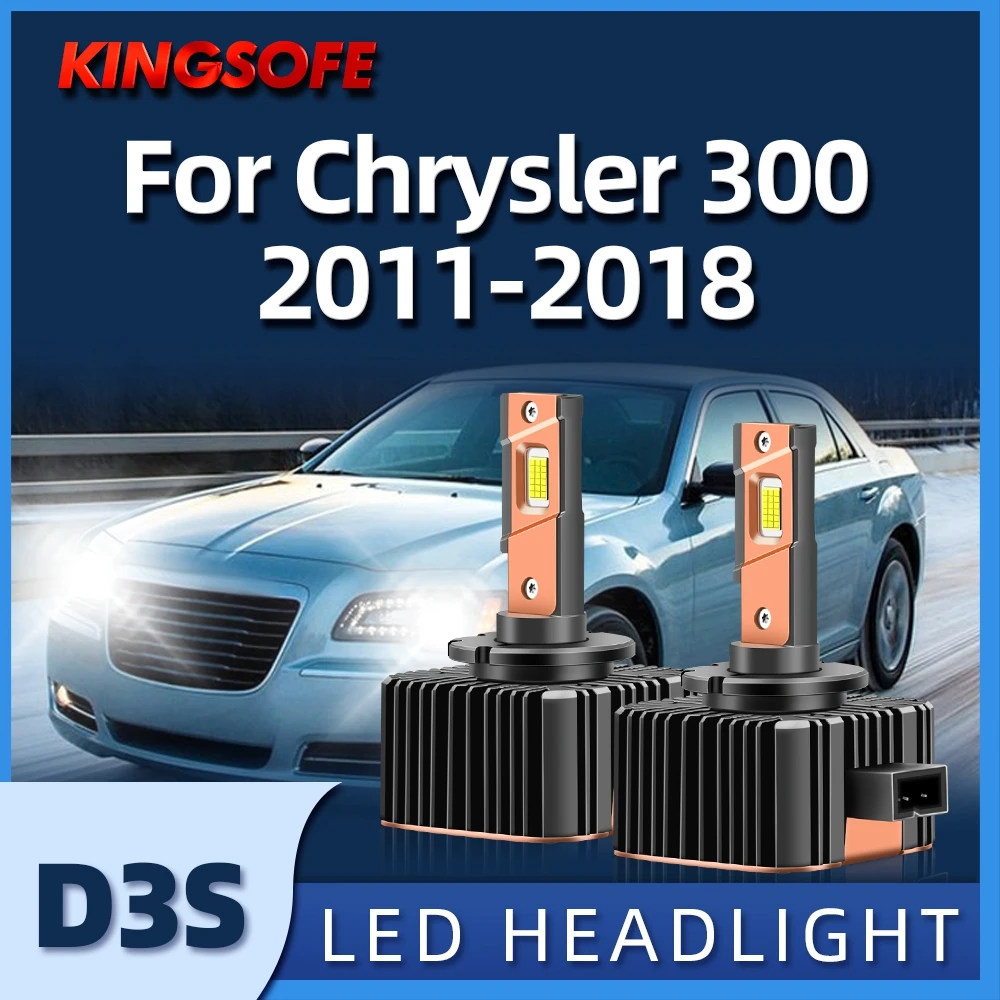 

2Pcs Car Light D3S Led Headlight 30000LM 6000K High Low Beam Bulbs For Chrysler 300 2011 2012 2013 2014 2015 2016 2017 2018