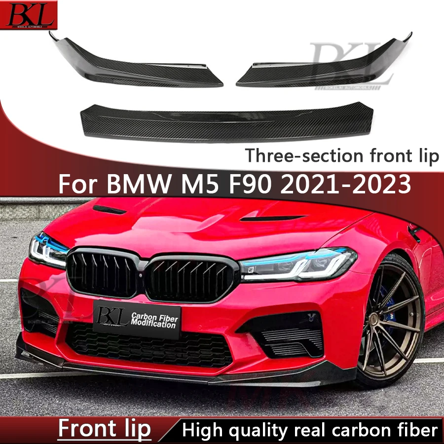 

For BMW M5 F90 2021-2023 Carbon Fiber Car Front Bumper Diverter Spoiler Diffuser Front lip chin MP Style Upgrade body kit