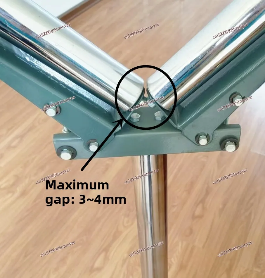 Two-roll, unpowered roller conveyor, woodworking feeding rack