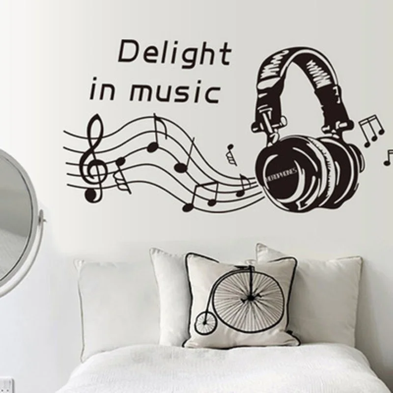 Headset fashion personality background adornment bedroom The fifth generation environmental protection wall stickers