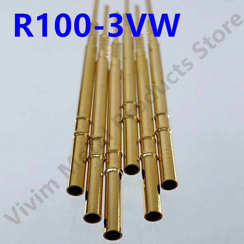 20/100PCS R100-3VW Test Pin P100-B1 Receptacle Brass Tube Needle Sleeve Seat Wire-wrap Probe Sleeve 38.3mm Outer Dia 1.67mm