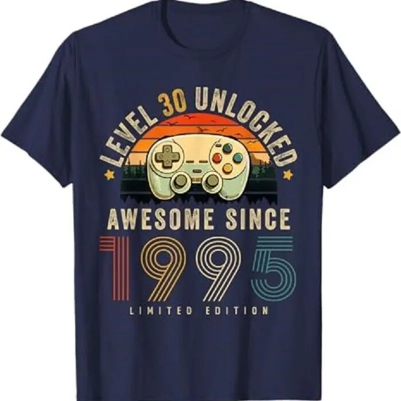 30 Year Old Gifts 1995 Level 30 Unlocked 30th Birthday Men T Shirt