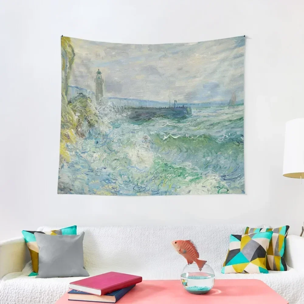 

La Jetee de Fecamp Par Gros Temps - Claude Monet Tapestry Wall Carpet Bedroom Decoration House Decor Tapestry