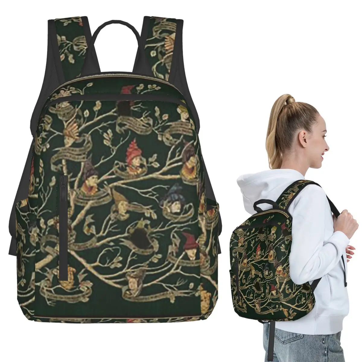 

Noble House Of Black Family Tree Backpack Student BookBag Children School Bag Laptop Shoulder Bags Men Women