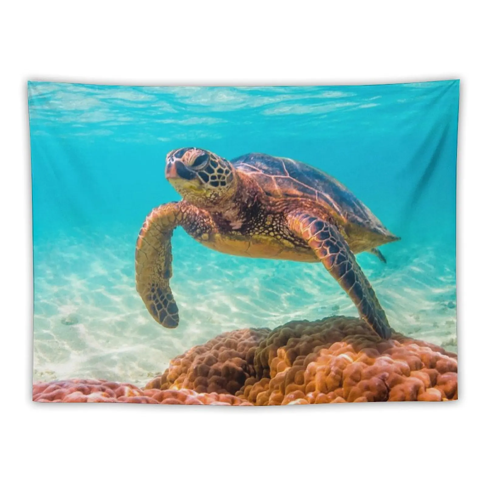 

Blue ocean sea turtle - summer sea swimming turtle Tapestry Japanese Room Decor Wall Decoration Items Tapestry