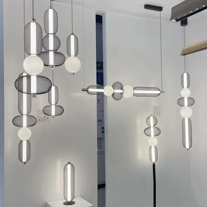 

Atmosphere Iron Pendant Lights Nordic Creative Bar Bedroom Minimalist Restaurant Gourd New High-end String Small Chandelier