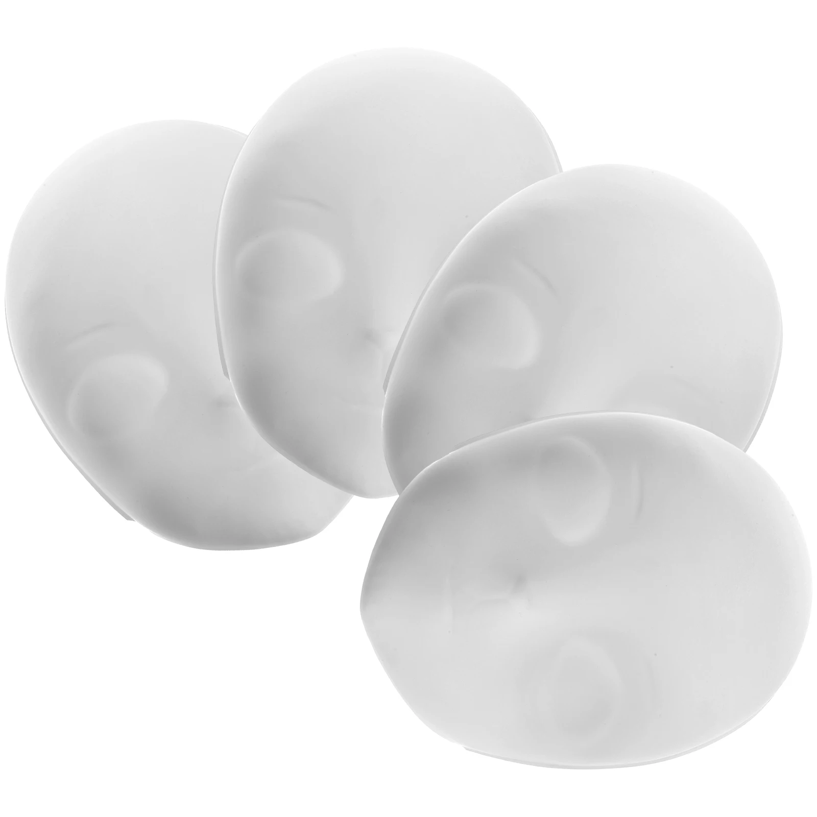 4pcs Fox Face Masks Blank White PVC DIY Unfinished Masquerade Bulk Decorate Halloween Cosplay Plain Frosted Craft Paint Toy