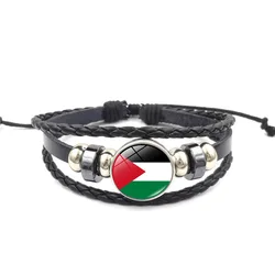 Palestine Flag Bracelet Vintage Multi-layer Woven Beaded Bracelet Bracelet Accessory Flag Bracelet Jewelry Adjustable Chain