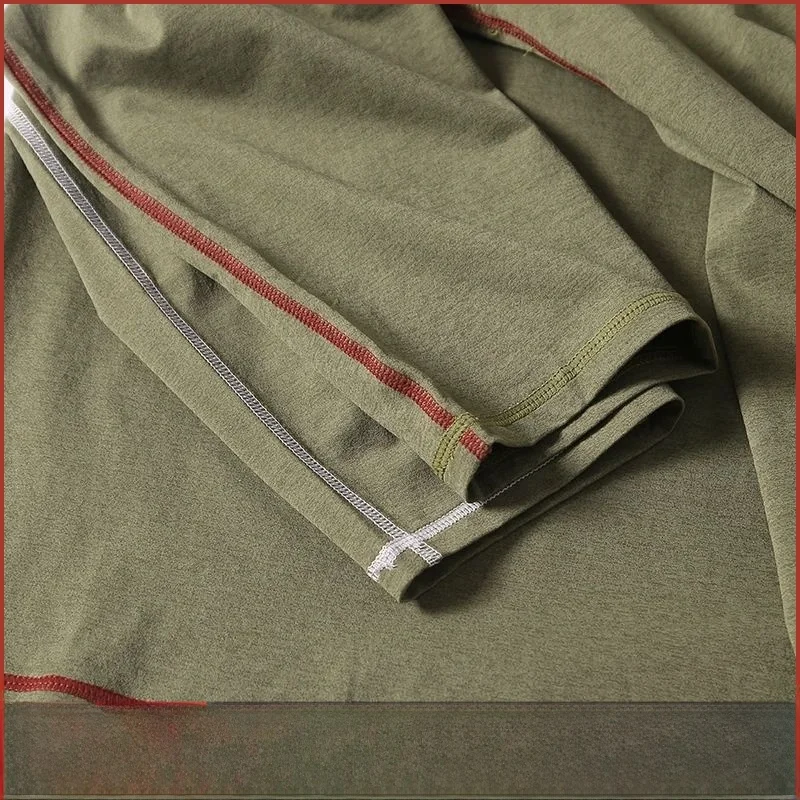 

Футболка Line Qui Dry контрастного цвета Blo Long Sve для мужчин, новинка лета, простой моющийся круглый топ Ne