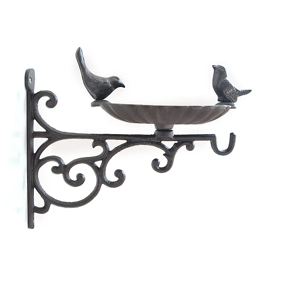 

Cast Iron Garden Wall Hanging, Bird Bowl, American Country, Wrought Iron, Discharge Hook, Courtyard, Outdoor Decoration