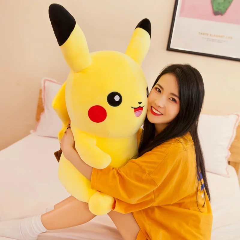 60cm Pikachu Plush Toys Big Size Pokemon Plushies Stuffed Animals Doll Cute Pikachu Pillows Dolls Children\'s Birthday Gifts