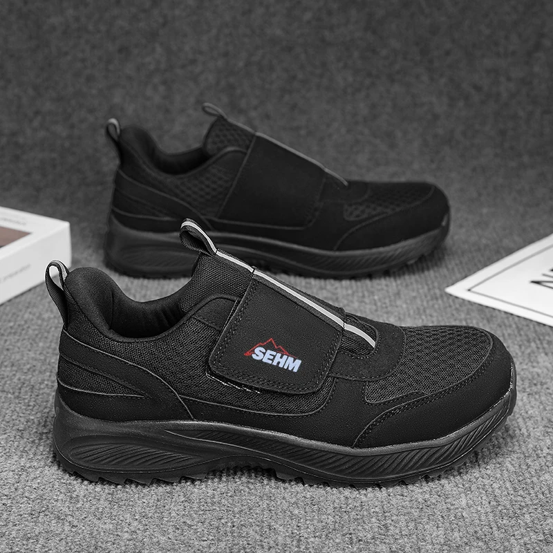 Large Size Men Fashion Steel Toe Shoes Anti-Puncture Anti-Shatter Breathable Mesh Casual Thick Sole Work Sneakers - view 5