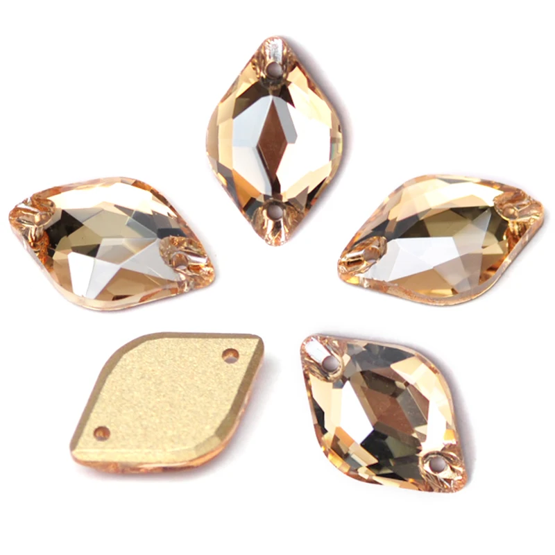 PUBRILEX Golden Shadow Abgeschrägte Strasssteine mit Flacher Rückseite zum Aufnähen für Kleidungsstücke, Schmuck, Kleiderdekorationen, Nähkristallsteine – Detail 7