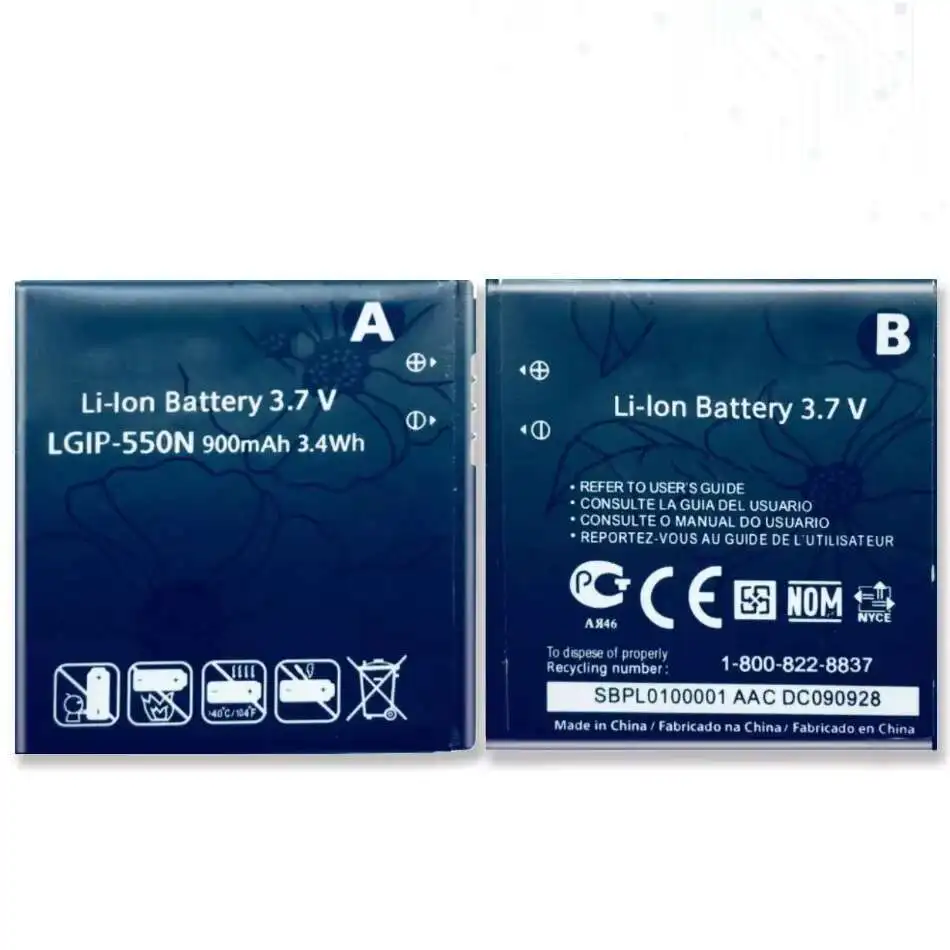 

900mAh Durable Mobile Phone Battery Lgip-550N For LG KV700 S310 GD510 GD880