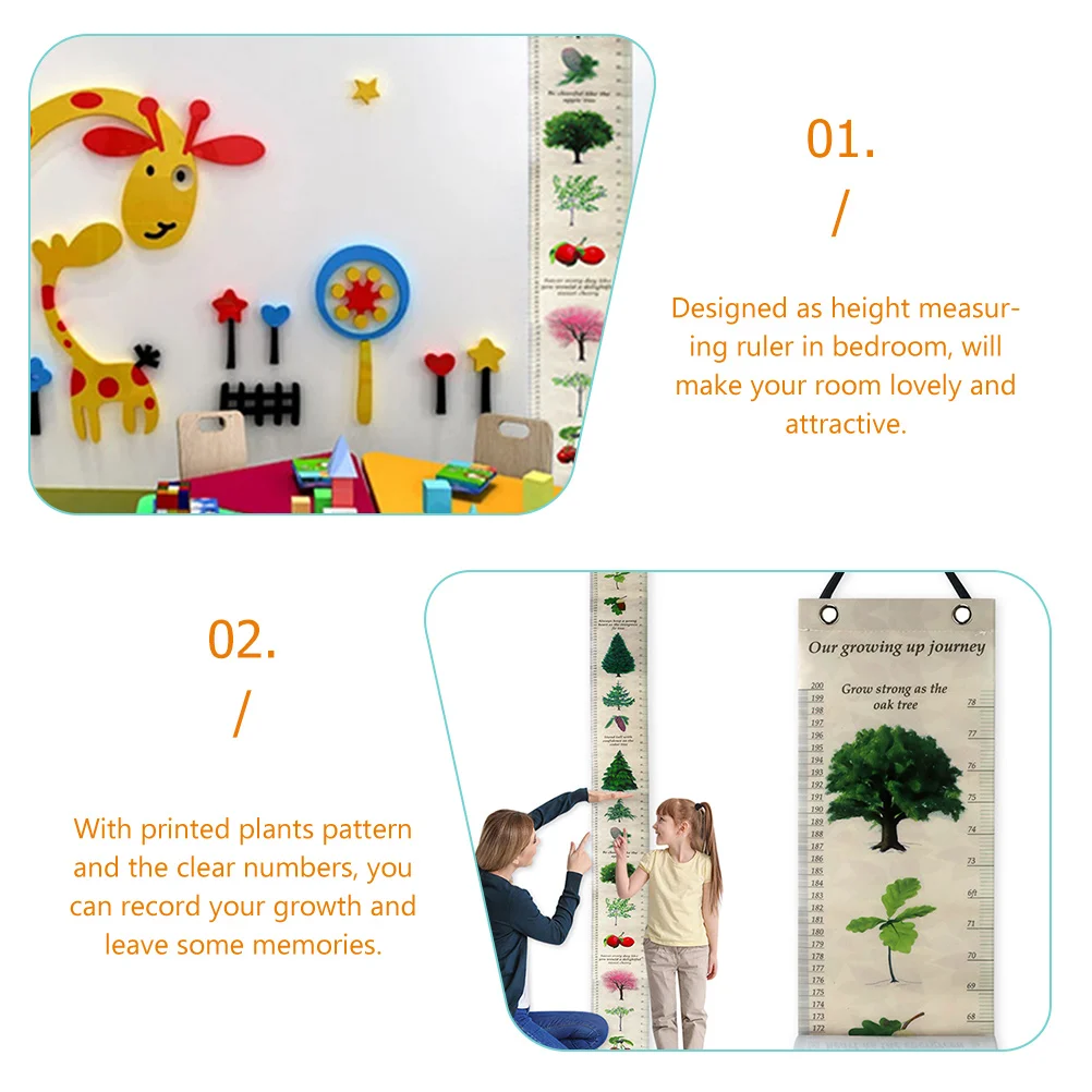 

Height Growth Kids Ruler Wall Hanging Decoration PVC Polyester Measuring Tool For Home Height Measuring Tool Nursery Bedroom