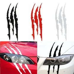2pcs Motorcycle Monster Claw Marks Headlight Claw Marks Headlight Decal Car Sticker Stripes Scratch Vinyl Decal Universa