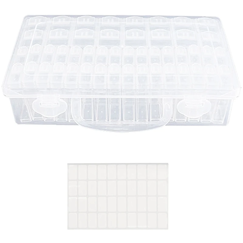 48 Compartment Storage Box Clear Seed Bead Organizer Small Removable Container With Lid For Diamond Painting Small Beads