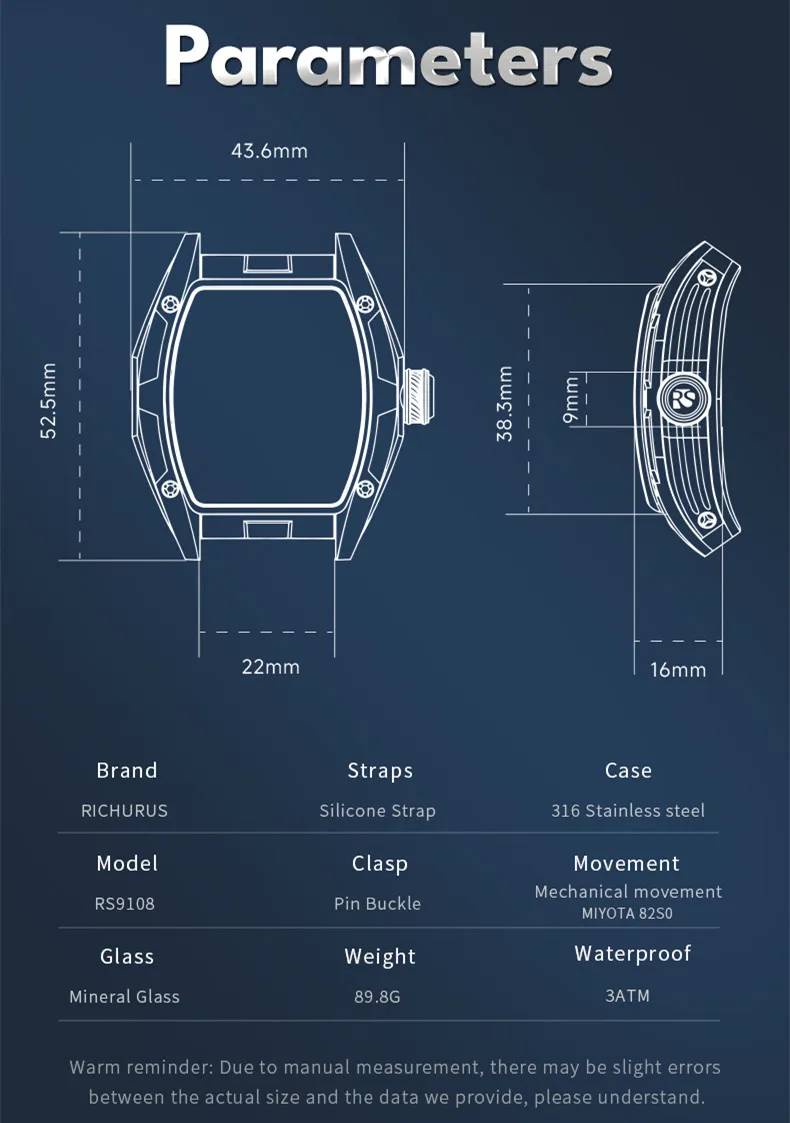 New Automatic Watches Men Sports Wristwatch Japanese Mechanical Movement Stainless Steel Skeleton Watch Clock Relogio Masculino