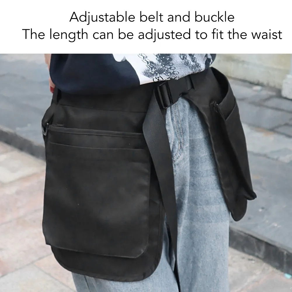 Tas Apron Pinggang Multi Kantong dengan Ritsleting, Sabuk Pinggang Multi Kantong yang Dapat Disesuaikan, Tas Sabuk Utilitas Nylon yang Tahan Lama