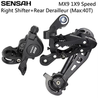 SENSAH MX9 1X9 Speed MTB Bike Derailleurs Groupset 9s 9v Right Shifter Lever Rear Derailleur for 32T/36T/40T Compatible Sram