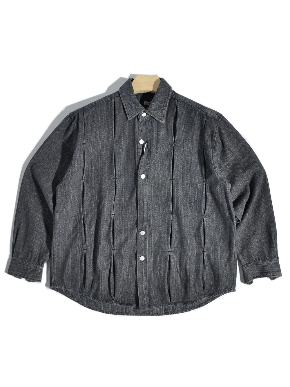 

Heavyweight Japanese Style CityBoy Loose Fit 3D Tailoring American Casual Denim Shirt HongKong Style Handsome Outerwear