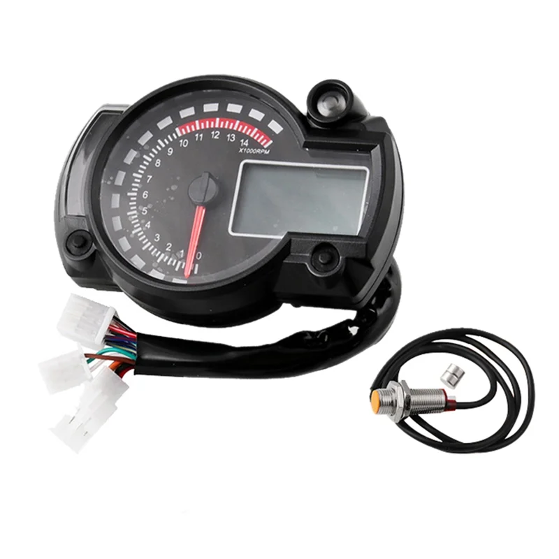 

B07A-Universal LCD Digital Motorcycle Odometer Speedometer Instrument For KOSO Adjustable Max 299KM/H 7 Colors Dashboard