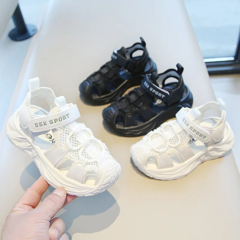 

Summer Children Closed Toe Soft Sole Sports Sandals for Kids Boys and Girls Beach Non Slip Comfortable Casual Toddler Sandals