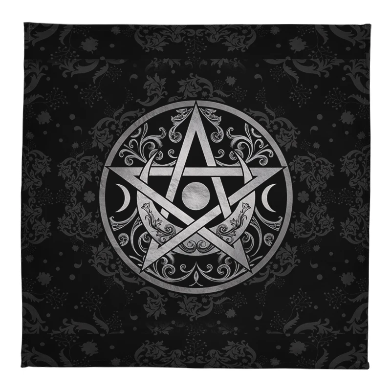 Altar Cloth Crystal Pendulum Crescent Moon Astrology Artifact Card Pad Aura Pentagram Tarot  Tablecloth