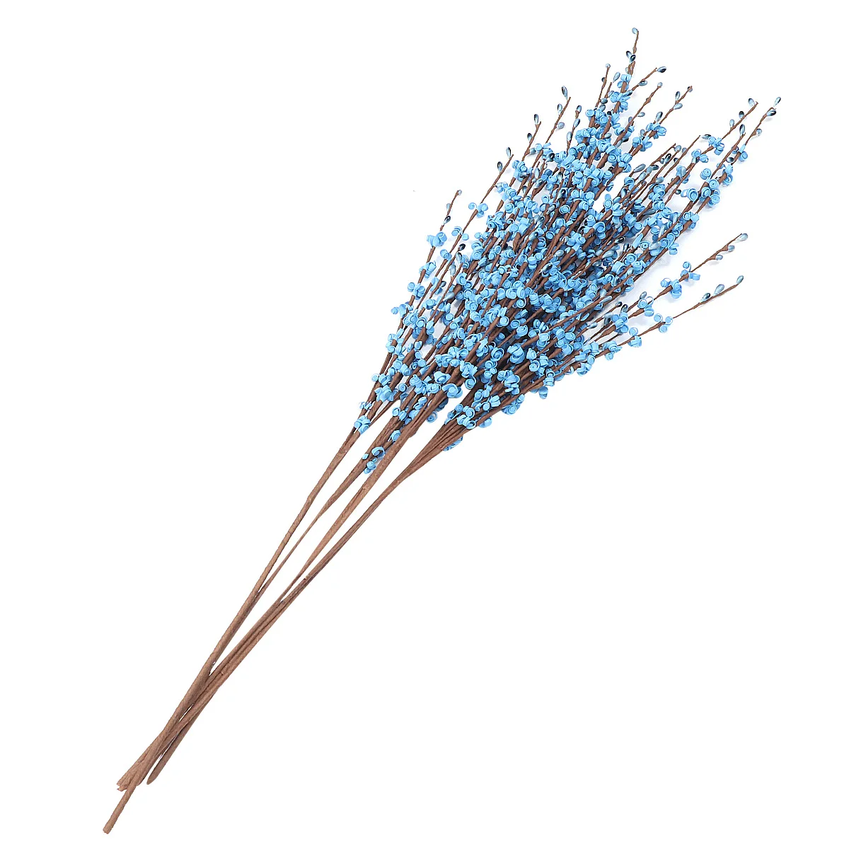 

6Pcs Artificial Flowers Bonsai Realistic Plastic Potted Landscape Ornaments Home Decor Wedding Party Decoration Blue