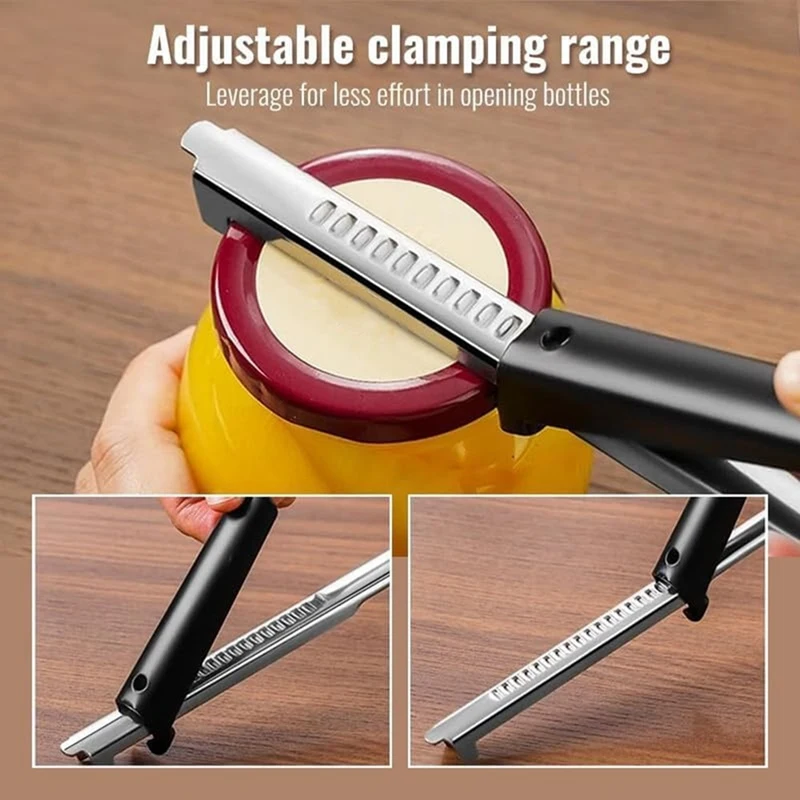 3Pcs Adjustable Jar Can Opener 2 In 1Multifunctional Stainless Steel Can Opener Jar Lid Gripper Bottle Cap Opener