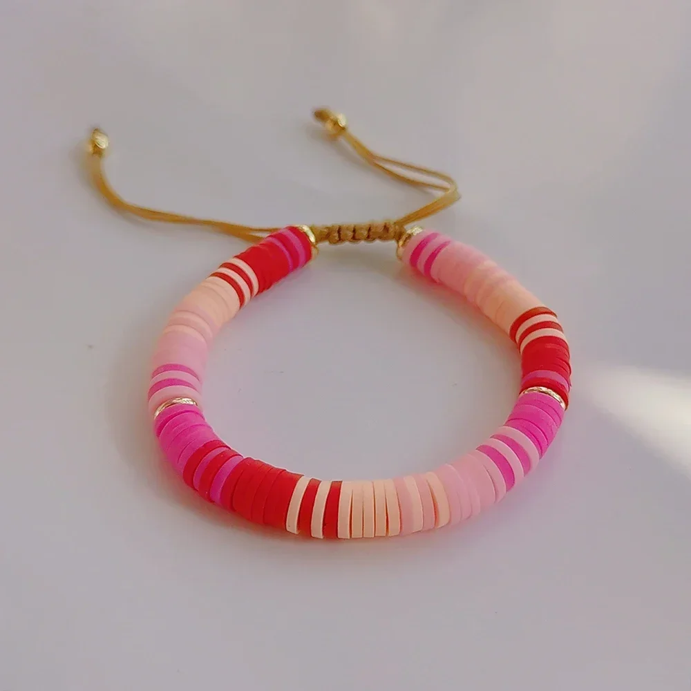 KKBEAD New In Heishi Disc Beads Bracelet Jewelry for Women Fall and Winter Polymer Clay Beaded Bracelets Armbanden Bijoux