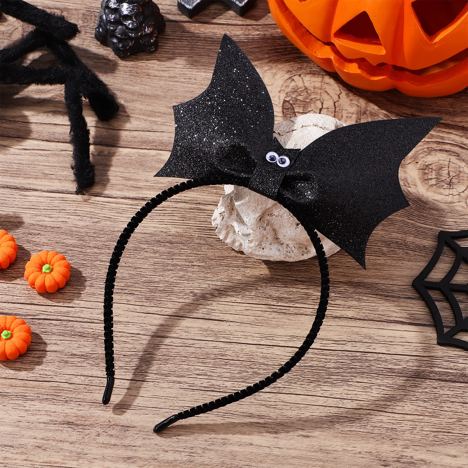 

Sequin Black Bat Headband Lightweight Non-Deformation Comfortable Hair Hoop for Christmas Carnival Costume Creative Hair