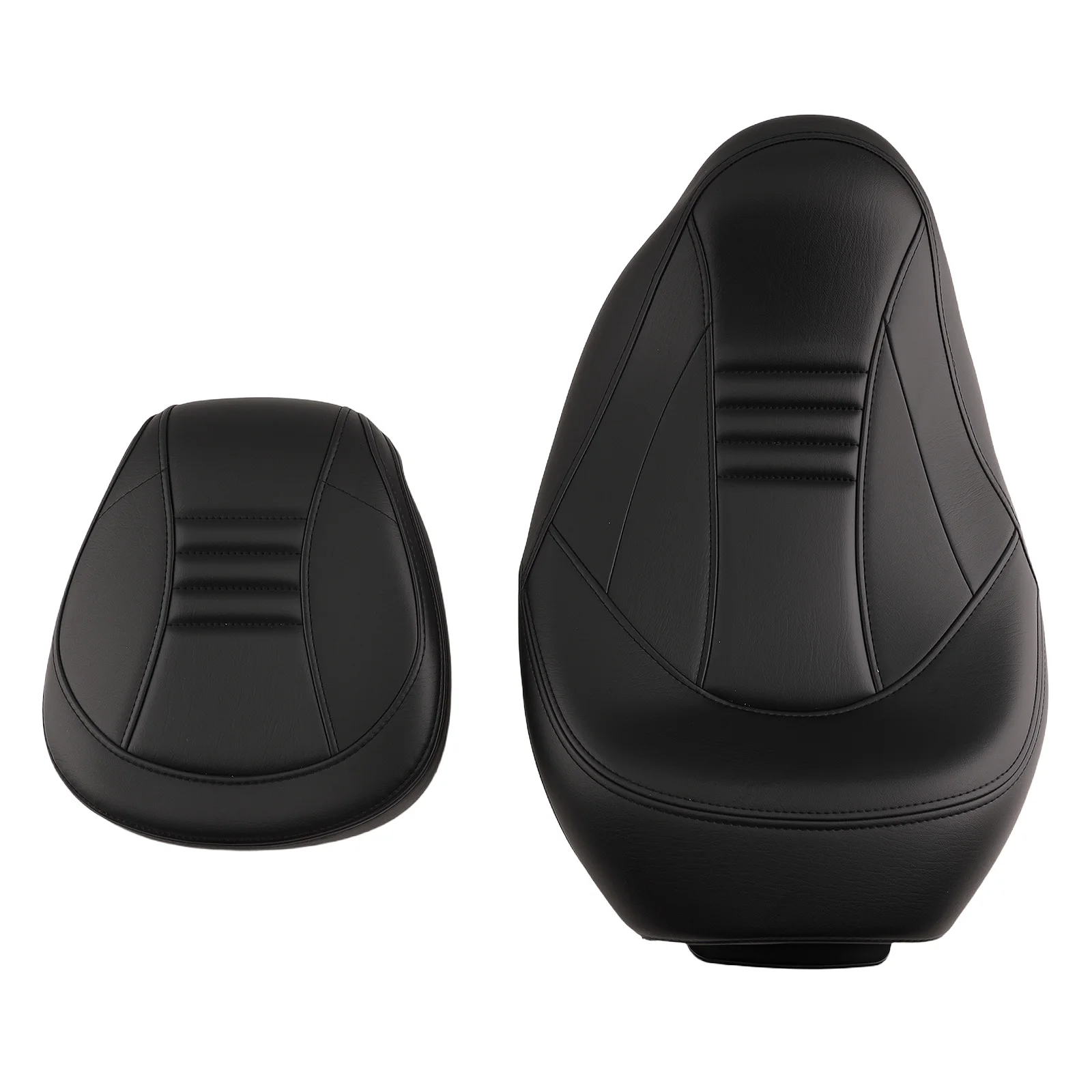 Low Profile Touring Seat for Harley 2009-2024 Black Stitch Two Piece Set