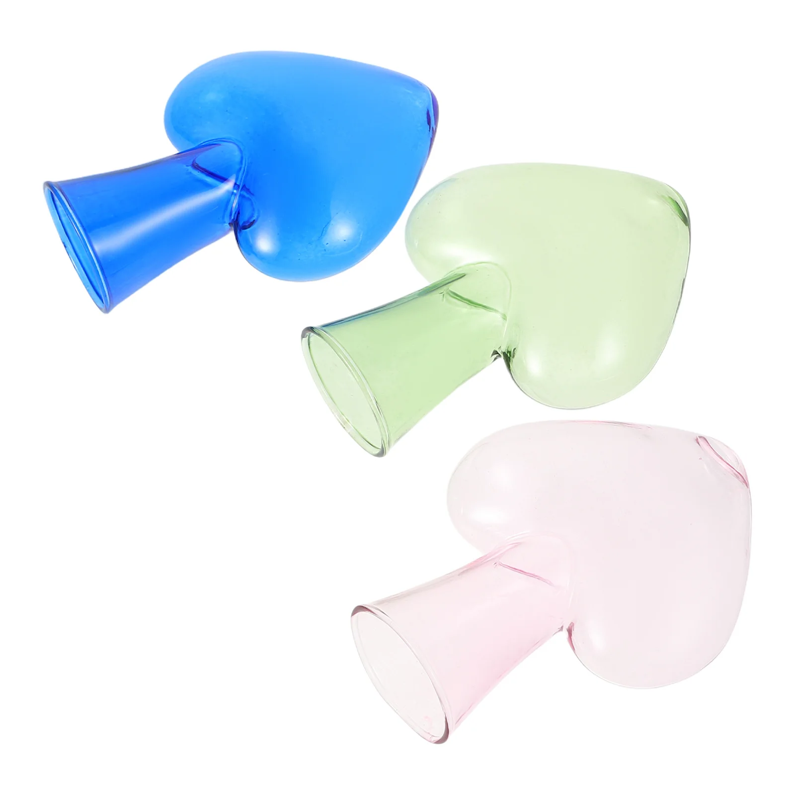 

3Pcs Transparent Heart Shaped Glass Hydroponic Vase Desktop Planter Flower Pot Table Decoration Tabletop Glass Planter