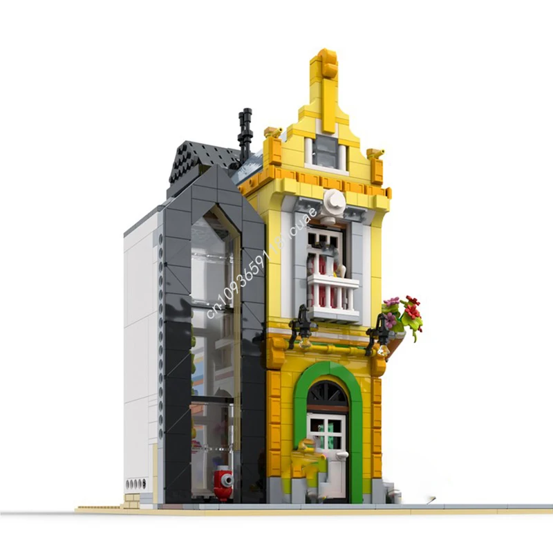 1880pcs MOC Unity Townhouse Modulaire gebouwen Familie Interactieve DIY Craft Building Kit voor creatieve gezinnen Kerstcadeau