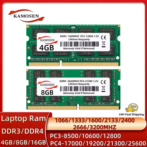 Memoria Ram DDR3 DDR4 8GB 4GB 16GB 2400 2133 2666 mhz Sodimm PC3 PC4 17000 19200 21300 1.2V 260pin Ddr4 Notebook Laptop Memory