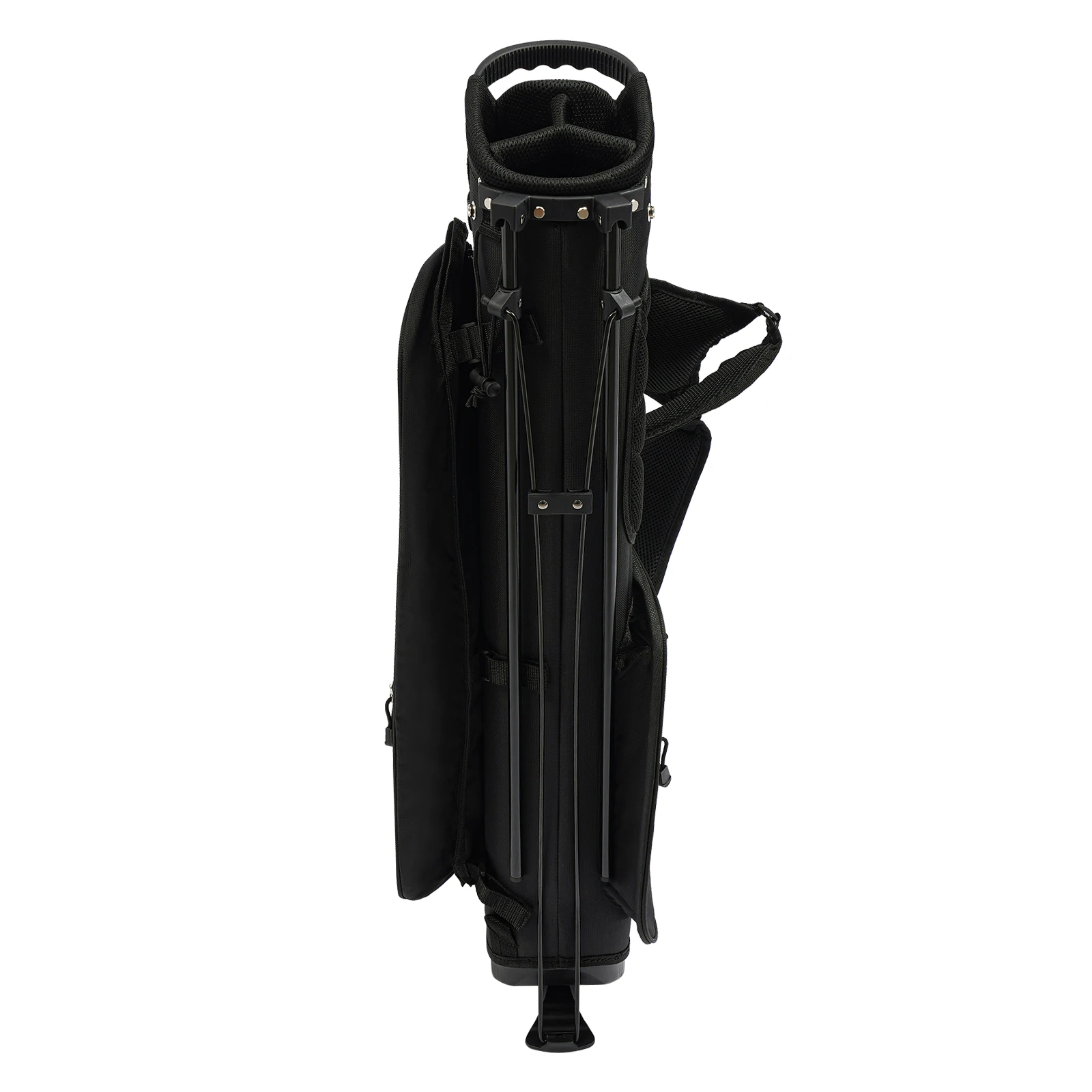 

Golf Stand Bag 3 Divider 5 Pockets, Black White Nylon Golf Bag with Legs, Waterproof Lightweight Golf Club Bag for Men Women