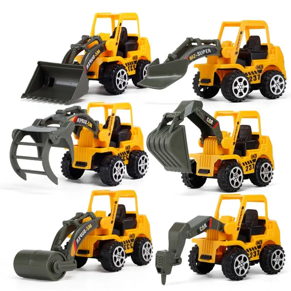 

6PCS Kids Diecast Mini Car Excavator Engineering Car Model Forklift Toy Engineering Vehicle Car Models