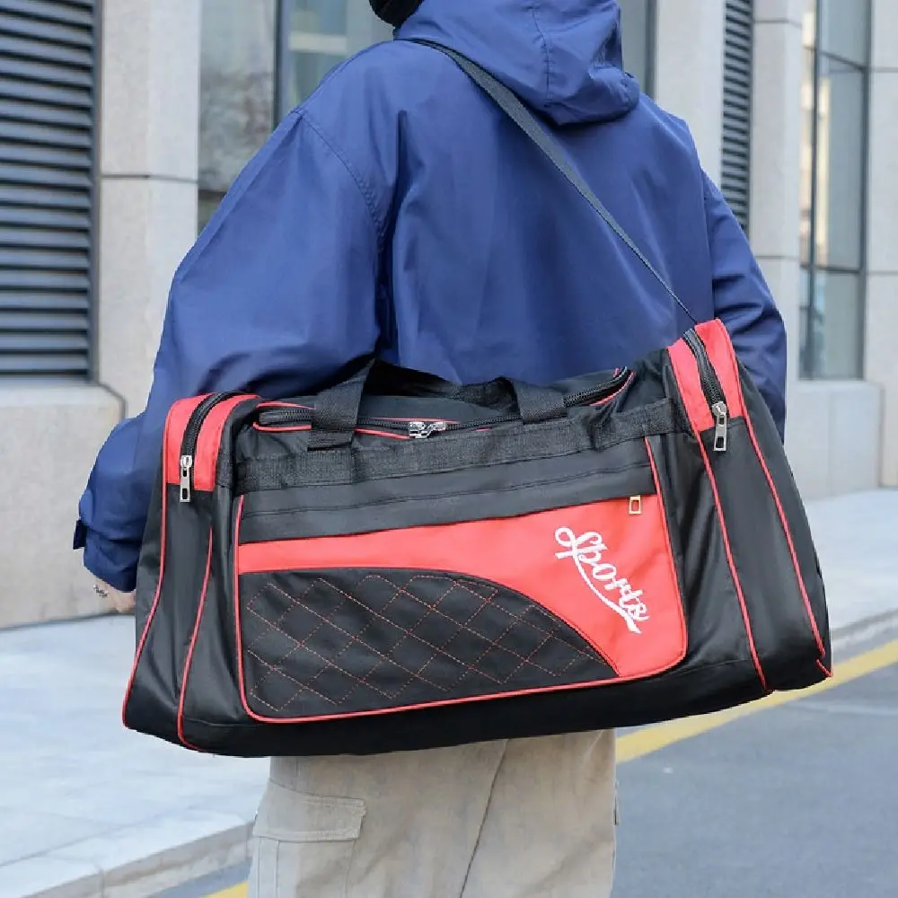 

Large Capacity Travel Duffel Bag Waterproof Dustproof Sports Fitness Bag Wear Resistant Casual Weekender Shoulder Bag Camping