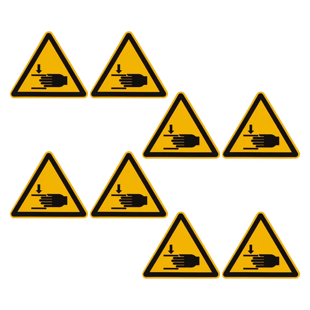 8 PCS The Sign Warning Label Sticker Self-adhesive Vinyl Machinery Safety Labels