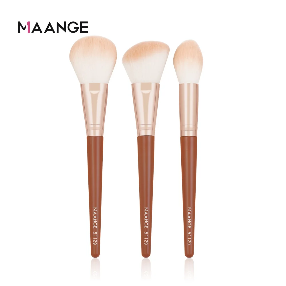 MAANGE Top 3 Makeup Brushes Face Powder Blusher Brush Powder Brush Cosmetic Brush