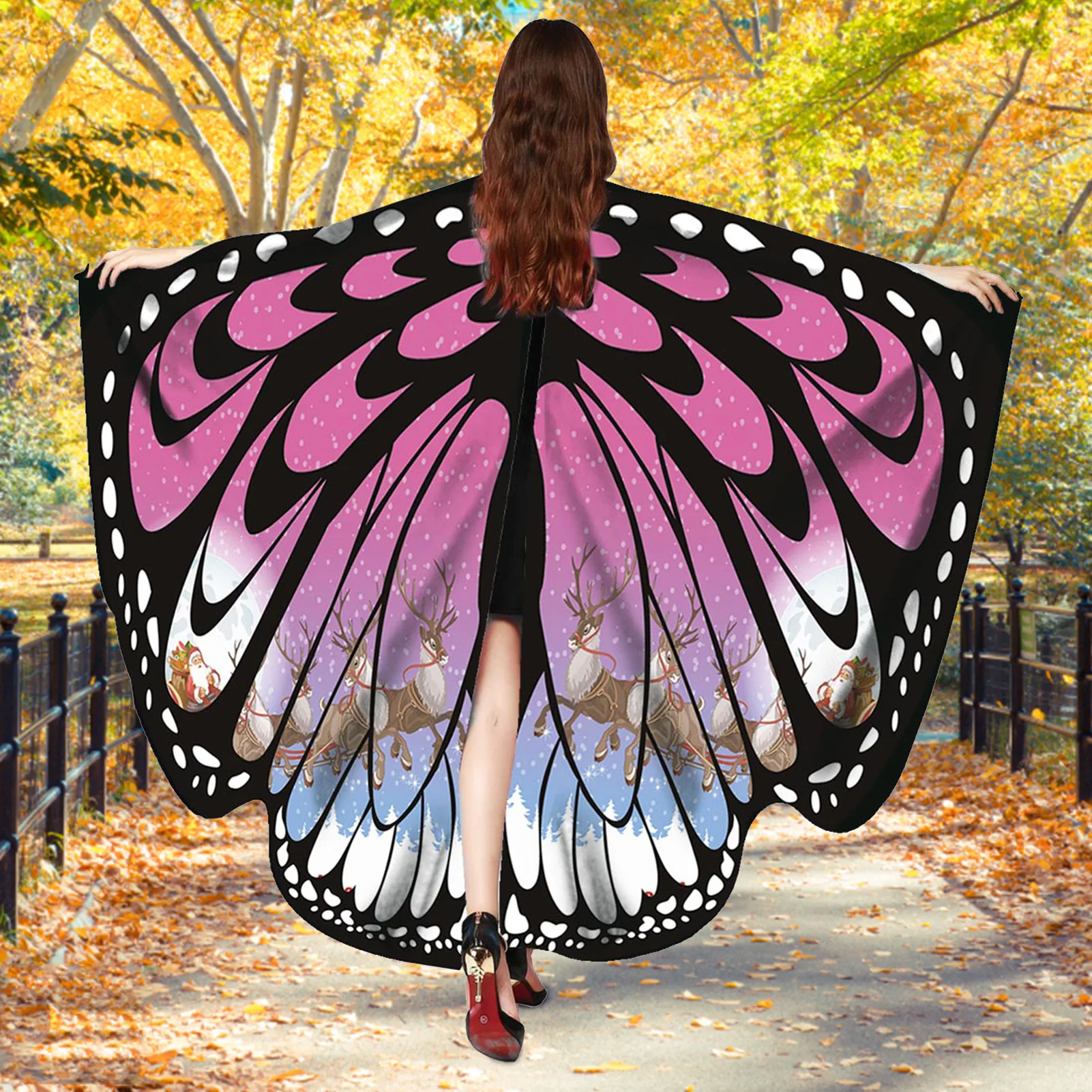 Butterfly Wings Shawl Women's Butterfly Cape Nymph Pixi e Costume Wings Carnival Performance Clothing Masquerade Cosplay Shawl