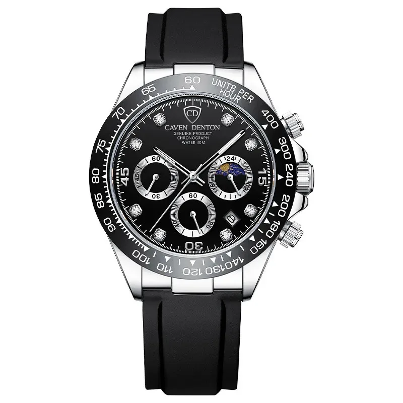 2026 Men's Watch Belt Waterproof Multifunctional Chronograph Quartz Watch Racing Dial Men's Watch