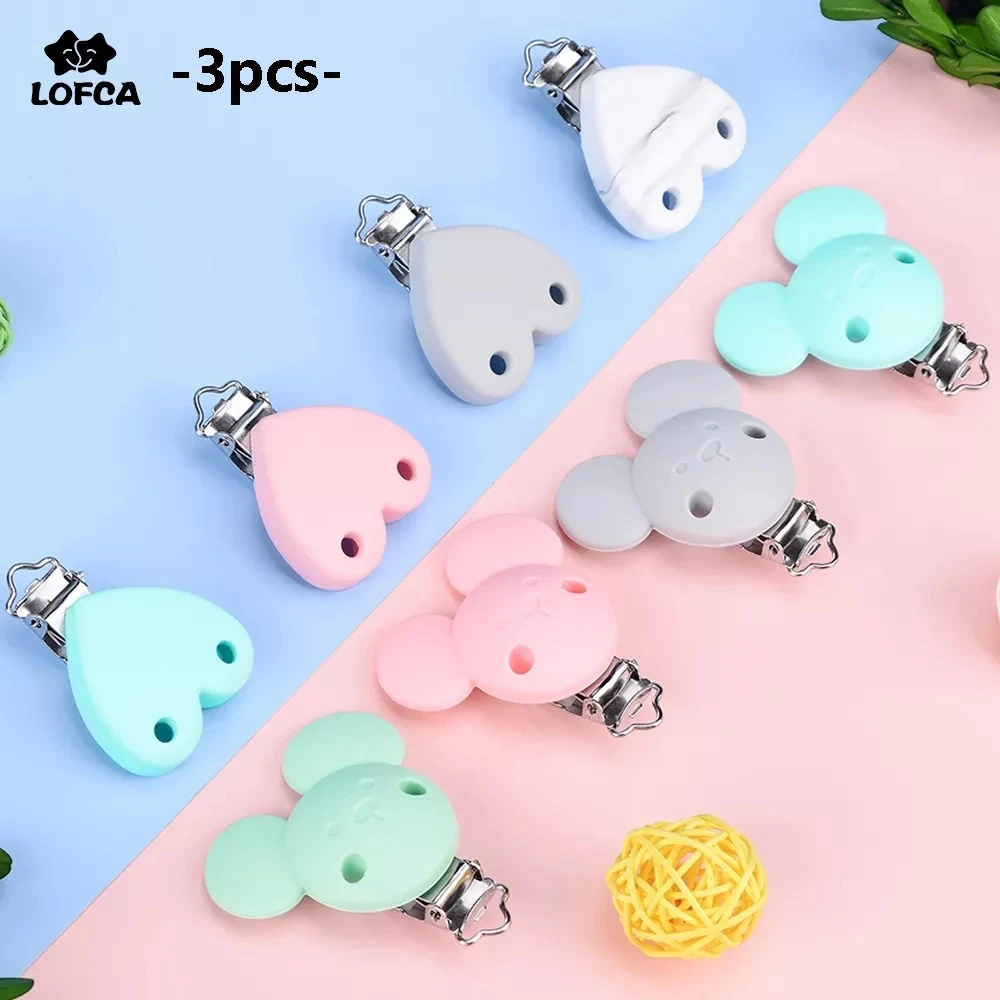 LOFCA 3Pcs Silicone Clip Baby Pacifier Clip Pacifier Chain Accessories Tooth Guard Teeth Safe BPA Free