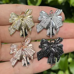 5pcs Micro Cubic Zircon Paved High Heels Shoes Black Bottom Pendants For Bracelets Necklace Making Jewelry Accessories