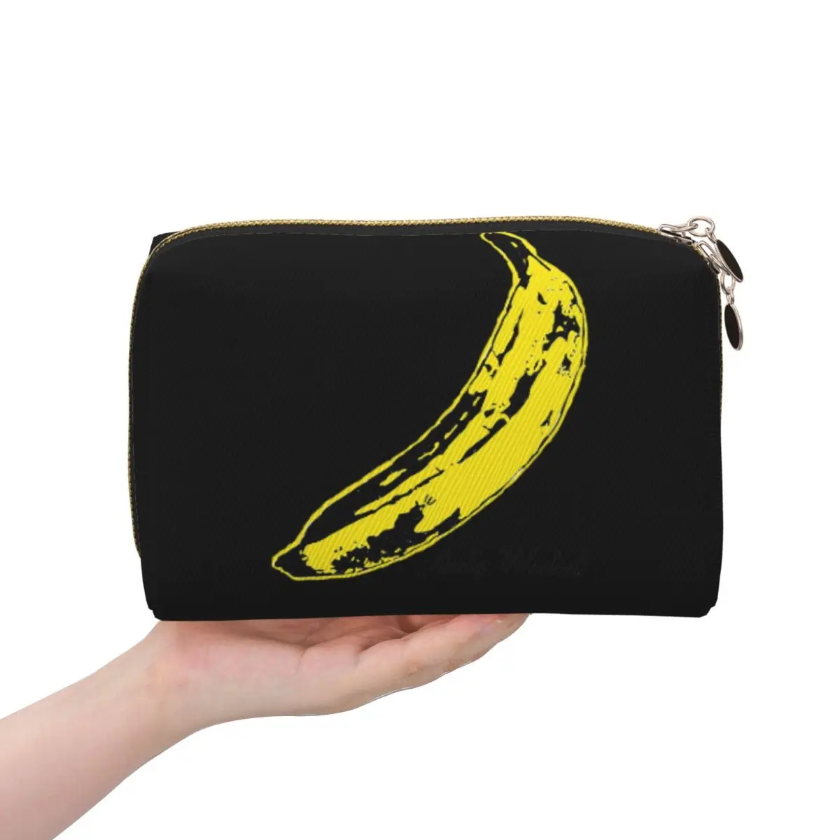 

Andy Warhol Sunset Cat Cattle Banana Women Cosmetic Bags Travel Makeup Organizer Pouch Toiletry Storage Dopp Kit Box