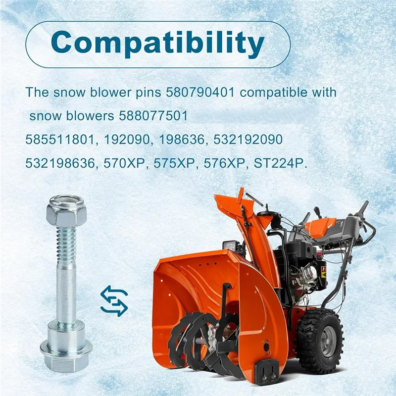 AAAN-Zamiennik dla 580790401 Craftsman Poulan 2-stopniowy odśnieżacz - sworznie dociskowe