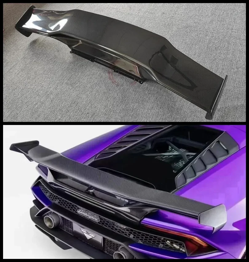 

REAL CARBON FIBER REAR WING TRUNK LIP SPOILER EVO Style For Lamborghini Huracan LP580 LP610 2014-2021