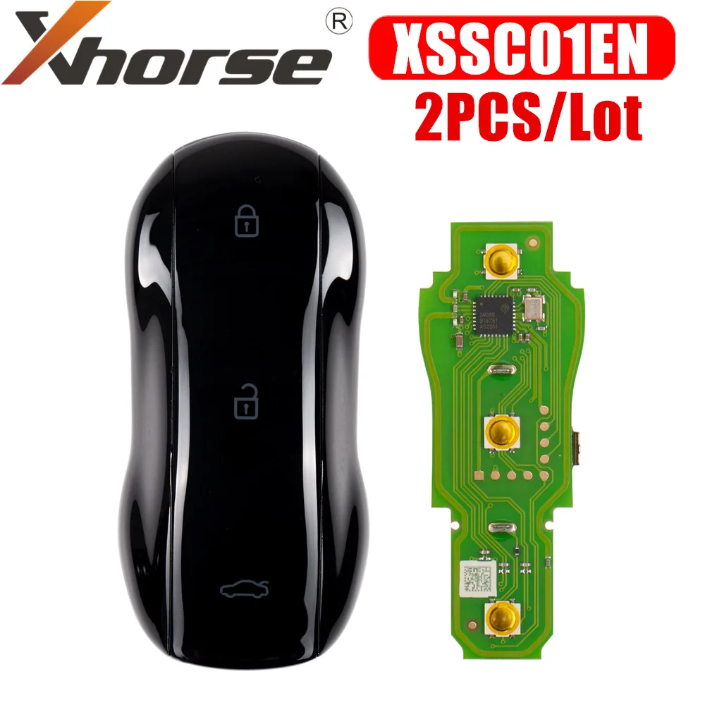 

Xhorse XSSC01EN XM38 TOY.T Universal Smart Key Supercar Style Glossy Black Color 3 Buttons 2PCS