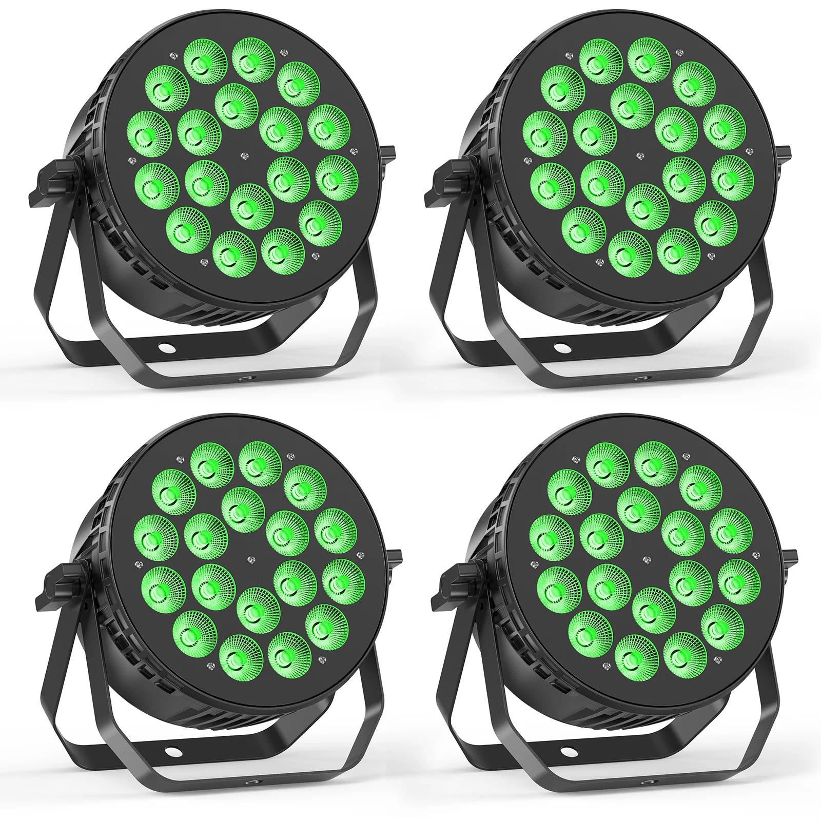 

Fieryzeal 4 шт. 18x8W RGBW светодиодный номинальный светильник DMX512 с активацией звука, 18 светодиодов, эффект сценического освещения для DJ-вечеринки, свадебного бара, КТВ